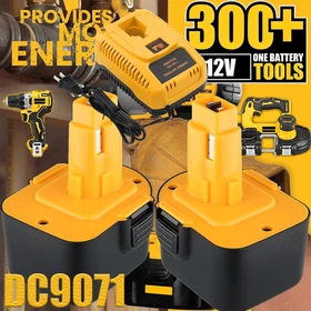 2Pack For DEWALT 12V 3.6Ah Battery/Charger DC9071 DW9071 DW9072 DW953 DW965 DW97