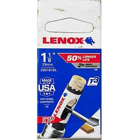 LENOX 3001818L T3 Hole Saw 1 1/8 Inch Bi Metal Speed Slot USA Made, 