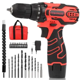 B0D69RW62J COMOWARE Cordless Power Drill Set Keyless Rpm