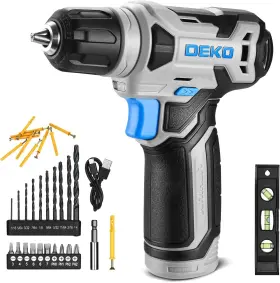 B09WCR7V1V DEKOPRO Cordless Drill Keyless Chuck Led Kit