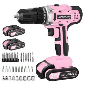 B09ZQP68TY GARDENJOY Cordless Drill Set Batteries Charger Led
