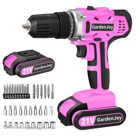 B0FJLZF4R8 GARDENJOY Cordless Drill Set Battery Charger Led