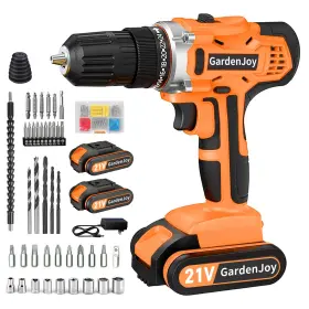 B0FJM2JNVZ GARDENJOY Cordless Drill Set Batteries Charger Led