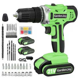 B0FJM4SK8W GARDENJOY Cordless Drill Set Batteries Charger Led