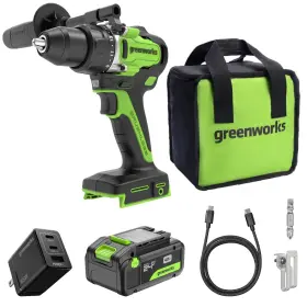 B0F914J6LX GREENWORKS Brushless Cordless Drill Usb Battery