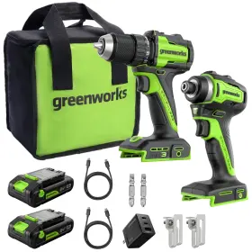 B0F91652KM GREENWORKS Cordless Brushless Drill Driver Impact