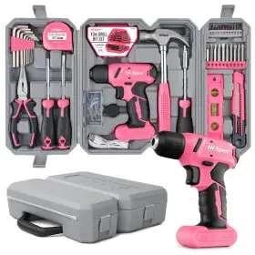 B00ILLY26I HI-SPEC Pink Usb Cordless Drill Driver Set Women