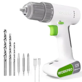 B0B7MQ36F3 WORKPRO Cordless Drill Driver Set Electric Power