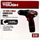 Hyper Tough 12-Volt Max Cordless Drill 3/8-inch Keyless Chuck 1.5Ah Battery