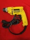 Dewalt D21008 120 Volt Electric Drill  3/8" - Yellow Excellent Condition Keyless