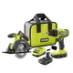 RYOBI ONE+ 18V Cordless 2-Tool Drill/Driver Circular Saw Combo Kit PCL1201K
