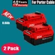 2Pack 20V 8.0Ah Replace Battery for Porter Cable PCC601LA PCC600 Cordless Tools