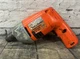 Black Decker 7190 Corded Drill Orange Variable Speed Reversing 3/8&rdquo; No Chuck