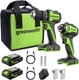 Greenworks 24V Cordless Brushless 400 in-lbs Drill/Driver+1950 in-lbs Impact Dri
