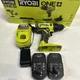 Ryobi ONE+ 18V 1/2 in Drill Driver 2 Speed Two 1.5 Ah Batteries Charger PCL2C354