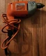 Black Decker 7190  Corded Drill Orange Variable Speed Reversing 3/8&rdquo; Vintage 