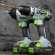 WORKPRO 20V Cordless Drill Driver Impact Driver Kit w/2PC Batteries Fast Charger