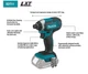 Makita XDT11Z 18V LXT&reg; Lithium‑Ion Cordless Impact Driver, Tool Only
