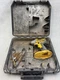 DEWALT DW056 18V Cordless Impact Driver W Case Bits Yellow Black As Is
