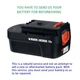 Rebuild service for Black and Decker FS1802BNB Nailer Part 18V Battery 90521616P
