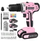 GardenJoy 20v Cordless Drill Set, Power Electric Kit 2 Batteries With Charger 30