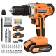 GardenJoy 20v Cordless Drill Set, Power Electric Kit 2 Batteries With Charger 30