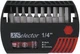 Wiha 79446 11 Piece Hex Xselector And Magnetic Bit Holder Set - 1/16" - 1/4"