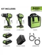 Greenworks 24V 400 in-lbs Drill Driver and 1950 in-lbs Impact Driver Combo Kit