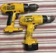 (2)DeWALT DW997, DW953 18V 1/2" VSR Cordless Adjustable Clutch Hammer Drill TOOL
