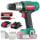HYCHIKA 18V Cordless Hammer Drill Driver 400 In-lbs Torque 1/2" Metal Chuck